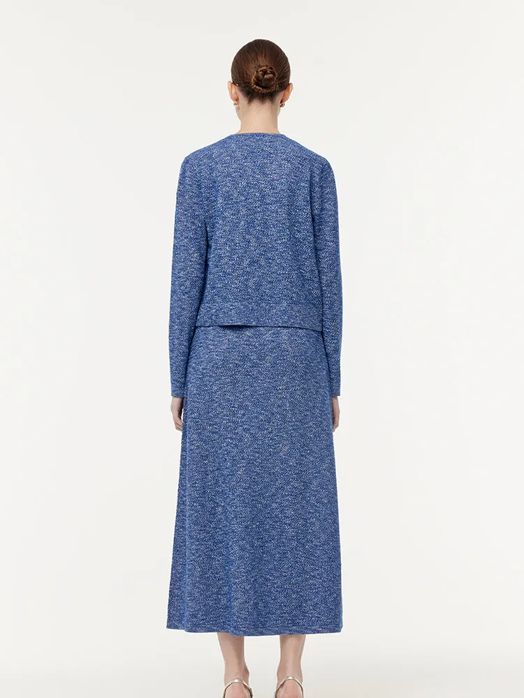 Wool Blend Knit Cardigan And Knit Vest Maxi Dress Two-Piece Set sold by Goelia product image thumbnail 4