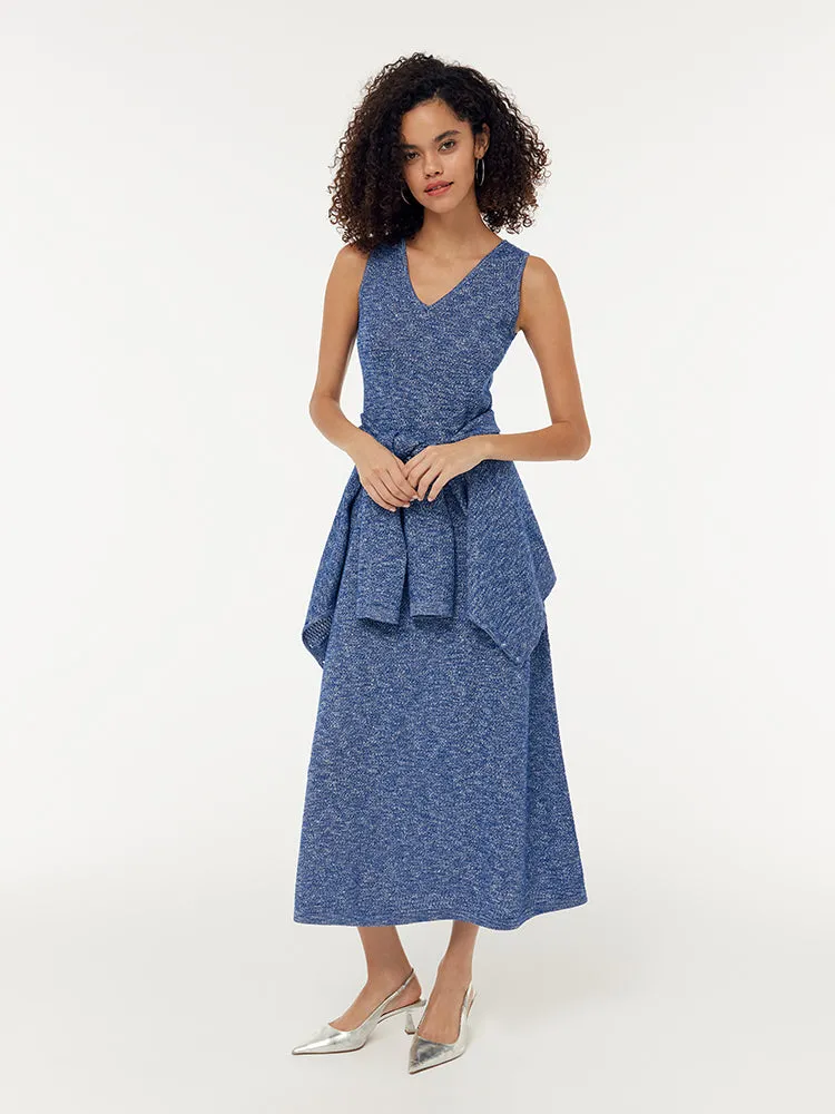 Wool Blend Knit Cardigan And Knit Vest Maxi Dress Two-Piece Set sold by Goelia product image thumbnail 2