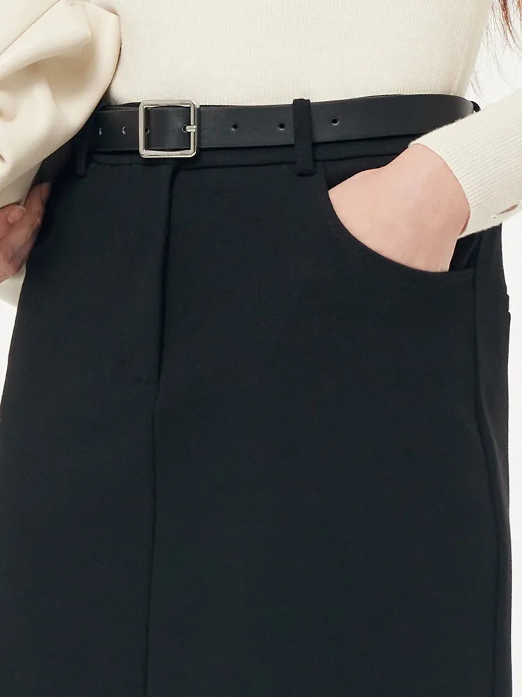 Stretch Women Knit Midi Skirt With Belt sold by Goelia product image thumbnail 5