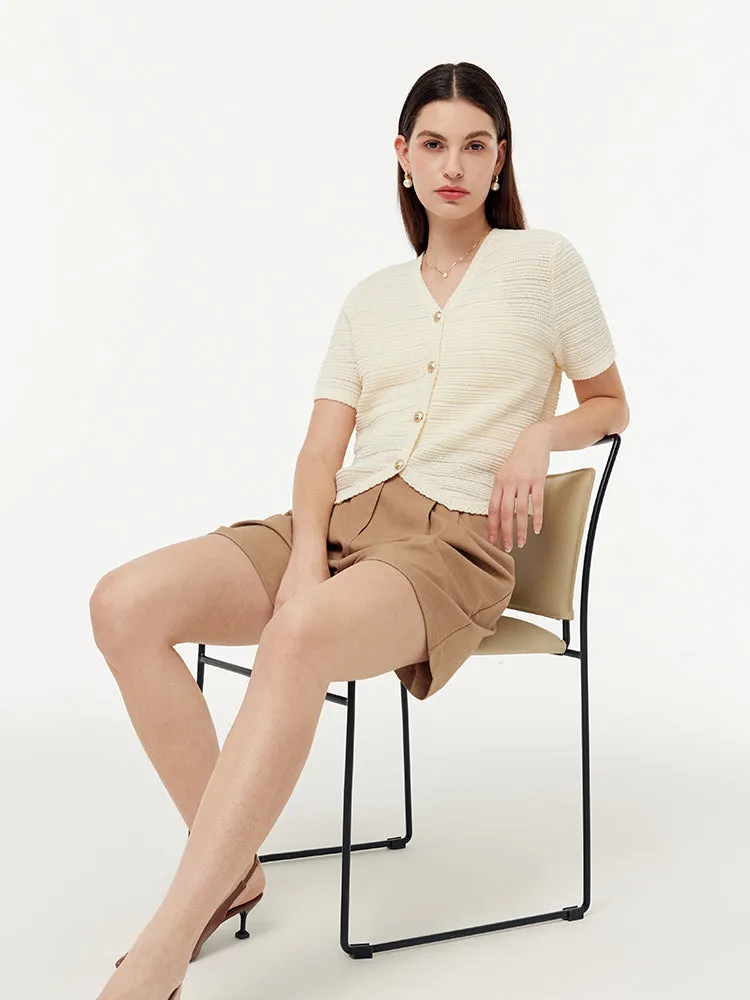 V-Neck Button Down Women Knit Cardigan sold by Goelia product image thumbnail 5