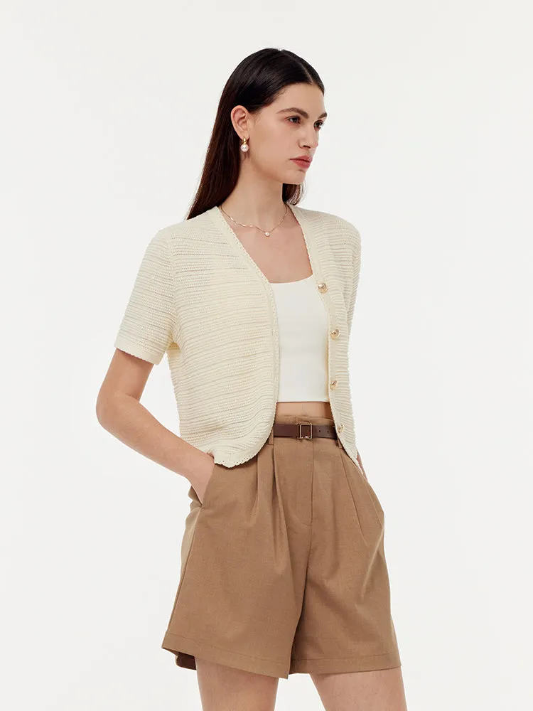 V-Neck Button Down Women Knit Cardigan sold by Goelia product image thumbnail 4