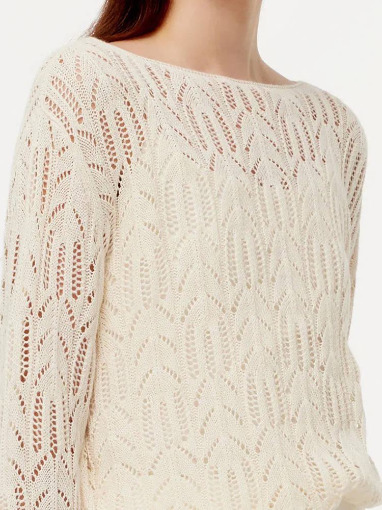 Linen Blend Openwork Women Pullover sold by Goelia product image thumbnail 4
