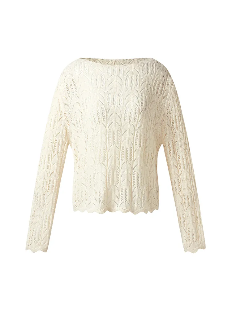 Linen Blend Openwork Women Pullover sold by Goelia product image thumbnail 5