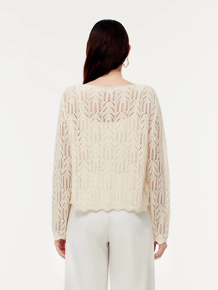 Linen Blend Openwork Women Pullover sold by Goelia product image thumbnail 3