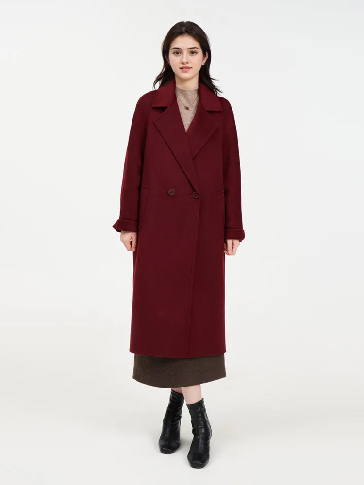 Cashmere Wool Double-Faced Notched Lapel Women Overcoat sold by Goelia product image thumbnail 2
