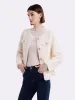 Lamb Wool Round Neck Crop Women Coat sold by Goelia