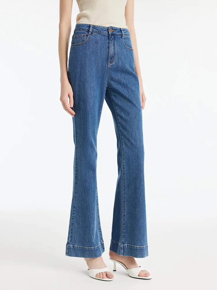 Denim Rose Printed Flared Women Jeans sold by Goelia product image thumbnail 4