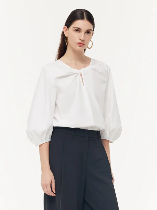 Twist 3/4 Sleeves Reversible Women Blouse sold by Goelia
