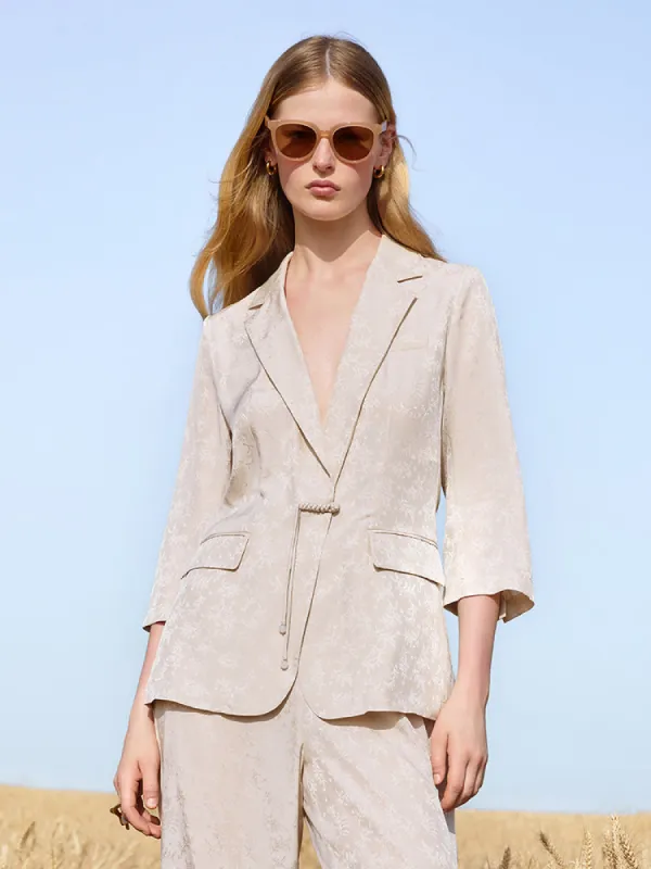16 Momme Mulberry Silk Jacquard Women Blazer sold by Goelia