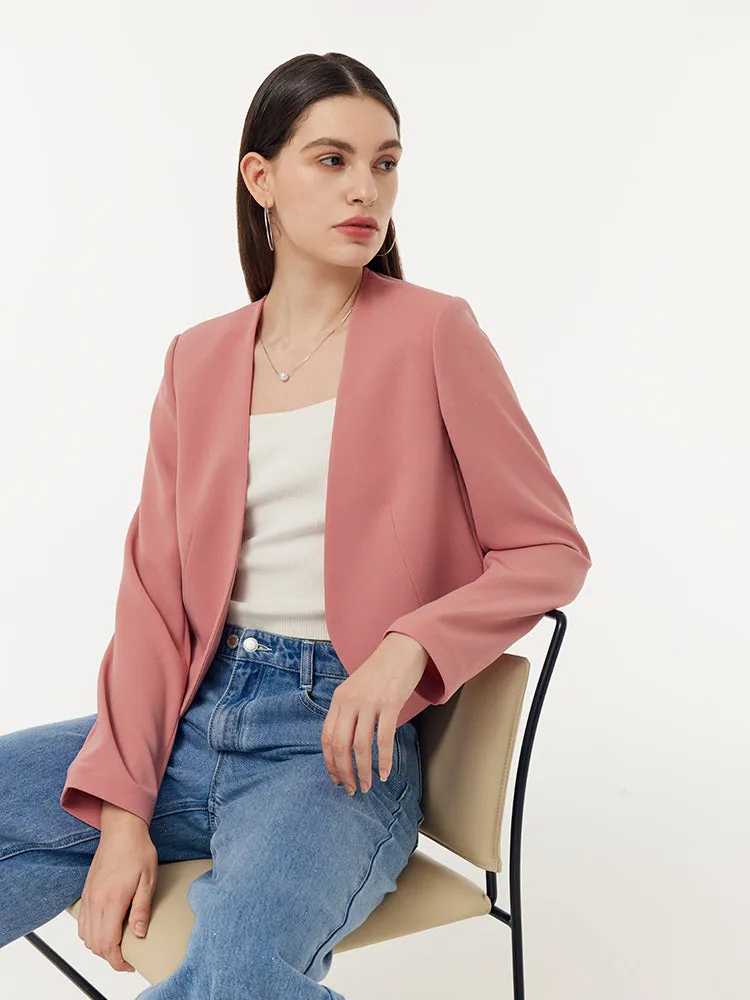 Acetate Collarless Women Crop Blazer sold by Goelia product image thumbnail 5