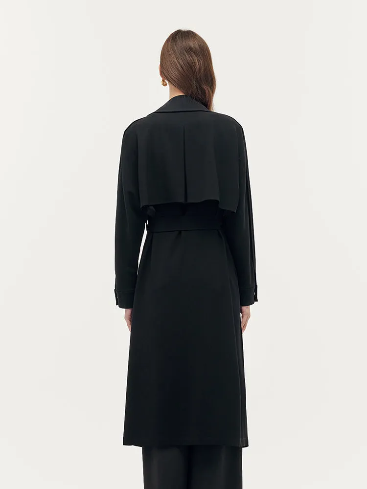 Triacetate Magnetic Button Cuffs Women Trench Coat With Belt sold by Goelia product image thumbnail 3