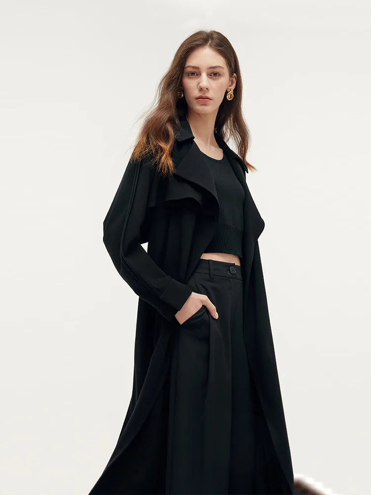Triacetate Magnetic Button Cuffs Women Trench Coat With Belt sold by Goelia product image thumbnail 5