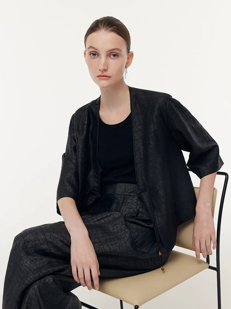 18 Momme Xiang Yun Silk Mandarin Button Women Crop Jacket sold by Goelia product image thumbnail 4