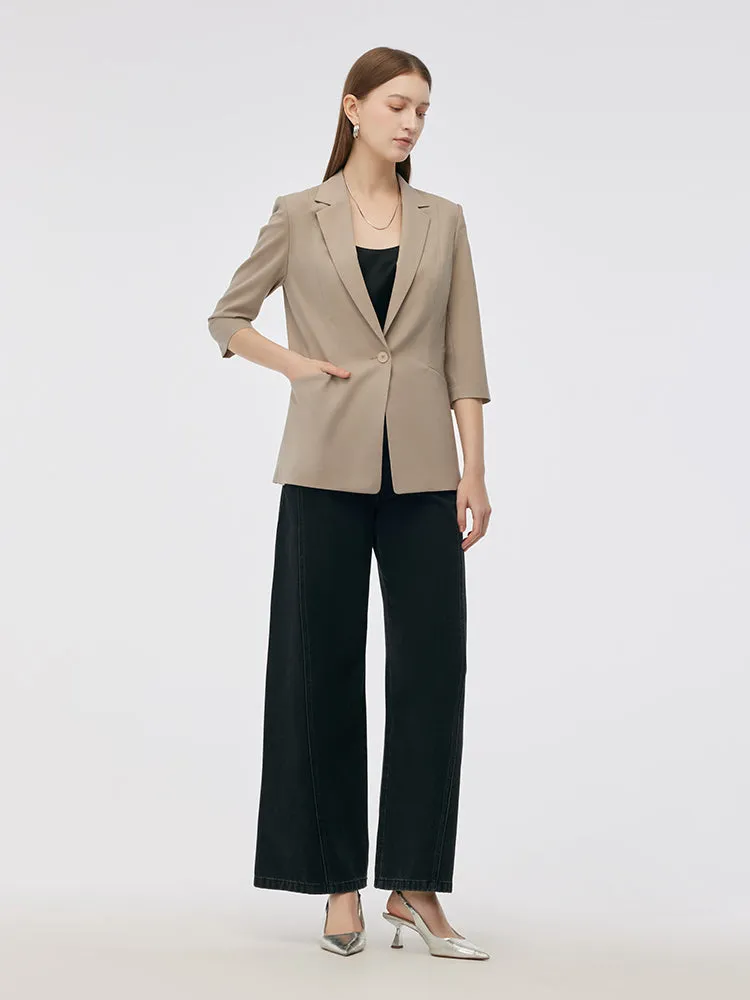 Machine Washable Wool Blend Women One Button Blazer sold by Goelia product image thumbnail 2