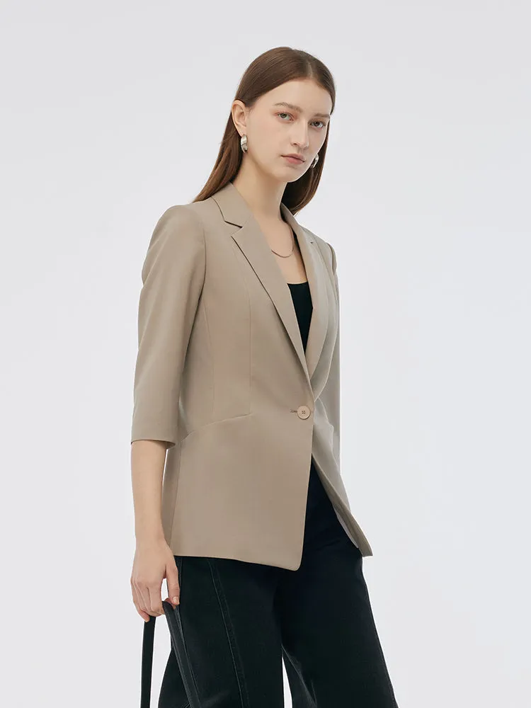 Machine Washable Wool Blend Women One Button Blazer sold by Goelia product image thumbnail 4