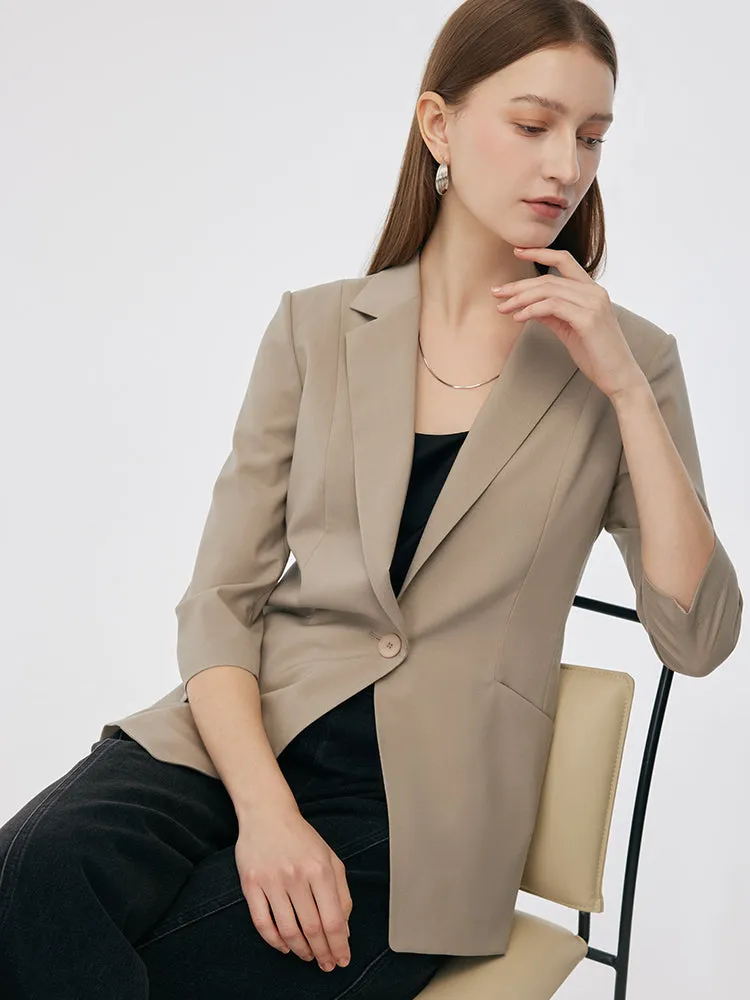 Machine Washable Wool Blend Women One Button Blazer sold by Goelia product image thumbnail 5