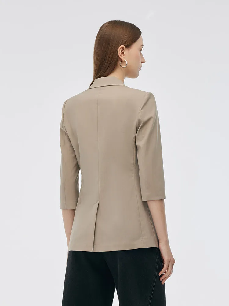 Machine Washable Wool Blend Women One Button Blazer sold by Goelia product image thumbnail 3