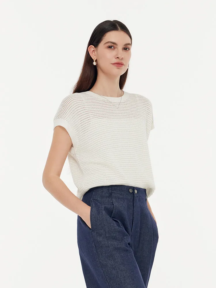 Linen Cotton Sequins Women Open-Knit Top sold by Goelia product image thumbnail 4