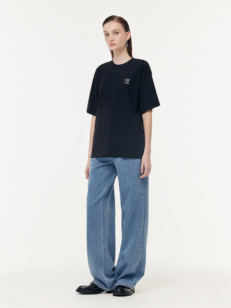 Acetate Loose Fit Letter Print Unisex T-Shirt sold by Goelia product image thumbnail 2