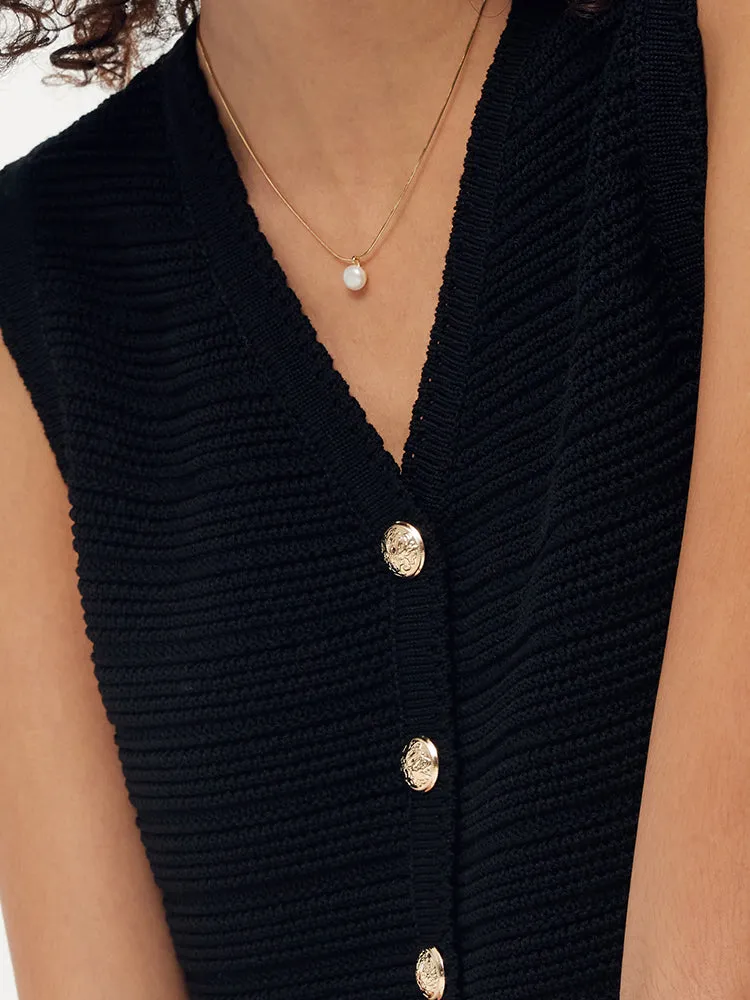 V-Neck Slim Fit Women Knit Vest sold by Goelia product image thumbnail 5