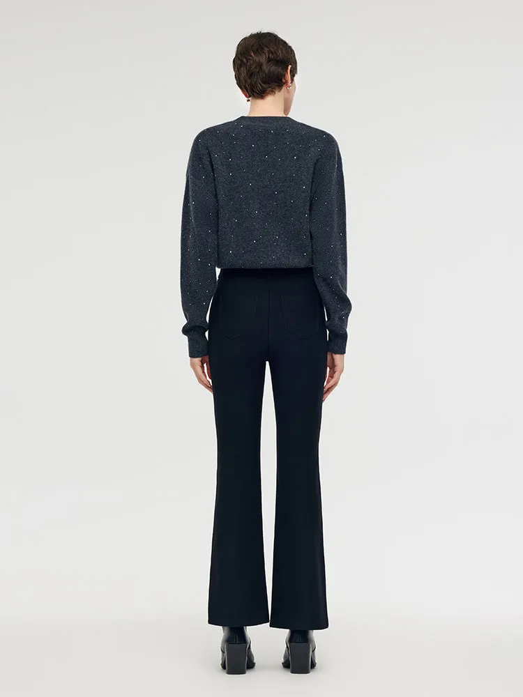 Fleece Lined Stretch Micro-Flared Women Ankle Pants sold by Goelia product image thumbnail 3