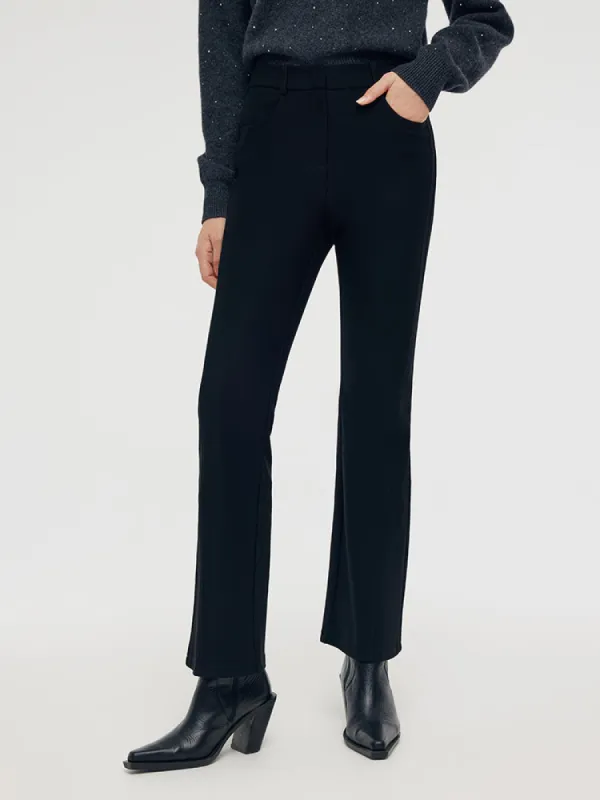 Fleece Lined Stretch Micro-Flared Women Ankle Pants sold by Goelia