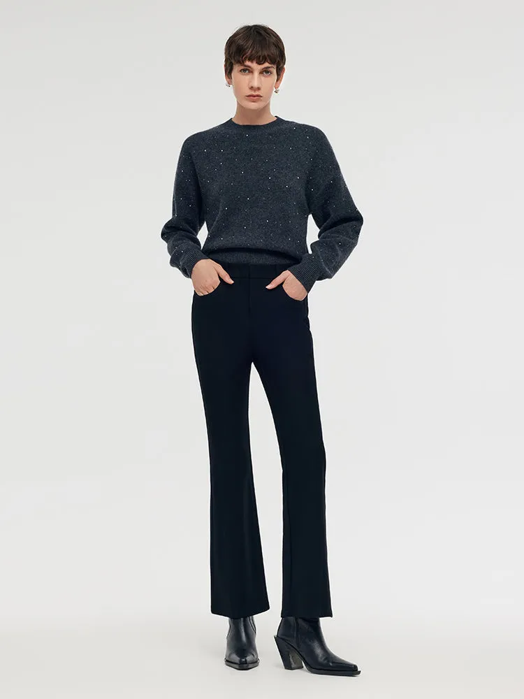 Fleece Lined Stretch Micro-Flared Women Ankle Pants sold by Goelia product image thumbnail 2
