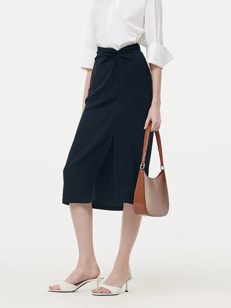 Acetate Twist Front Side Split Women Skirt sold by Goelia product image thumbnail 4