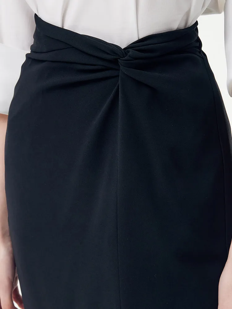 Acetate Twist Front Side Split Women Skirt sold by Goelia product image thumbnail 5