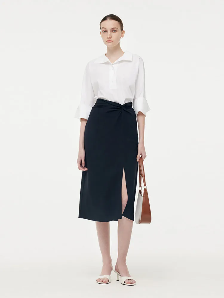 Acetate Twist Front Side Split Women Skirt sold by Goelia product image thumbnail 2
