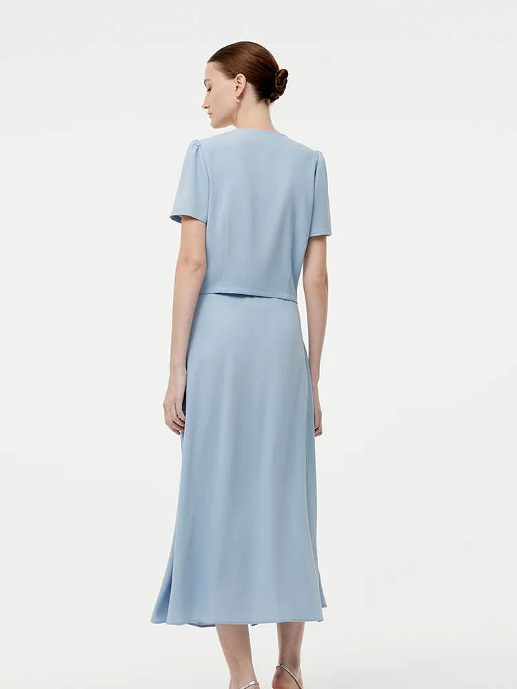 Acetate Crop Jacket And A-Line Skirt Two-Piece Set sold by Goelia product image thumbnail 3