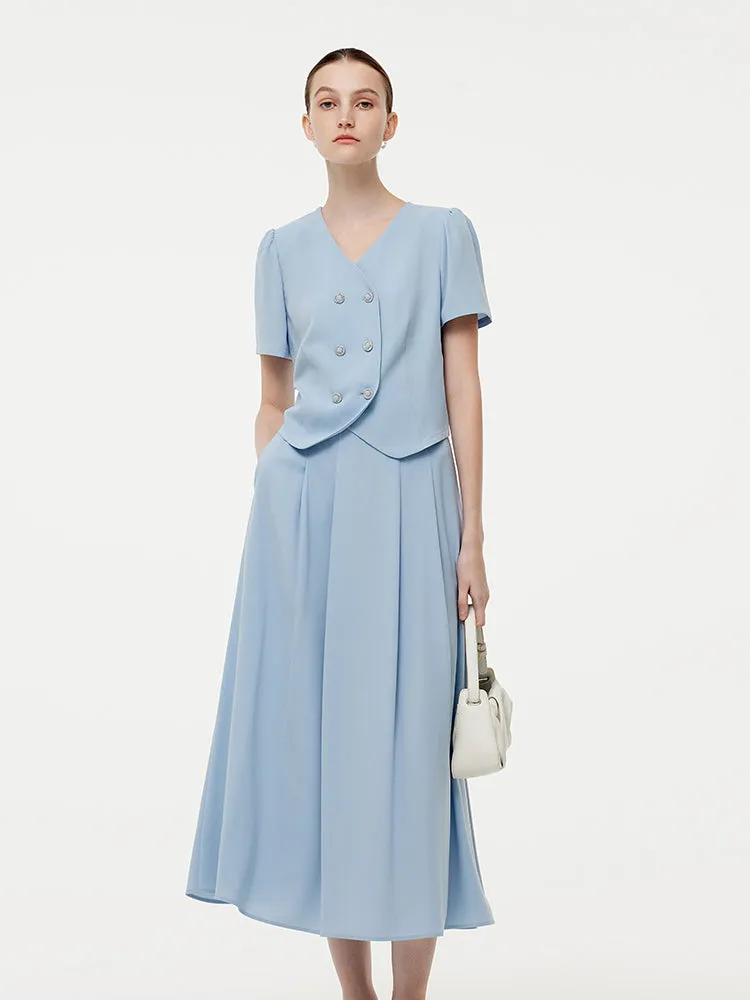 Acetate Crop Jacket And A-Line Skirt Two-Piece Set sold by Goelia product image thumbnail 4