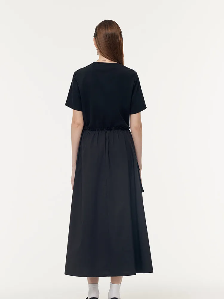 Cotton Patchwork Gathered Waist Women Maxi Dress sold by Goelia product image thumbnail 4