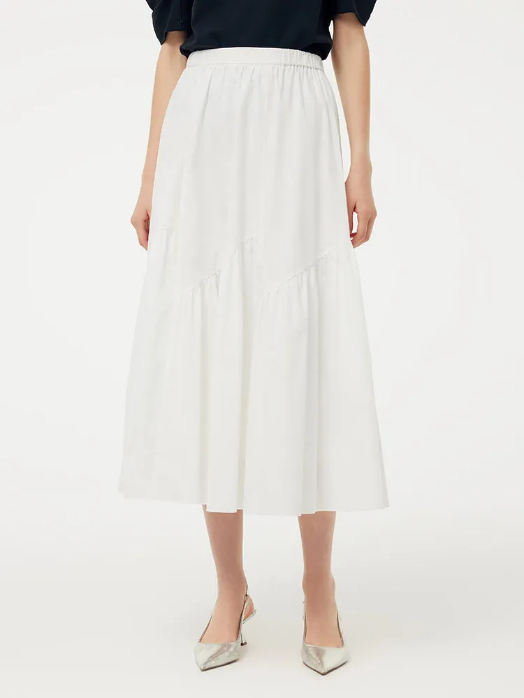 100% Cotton A-Line Elastic Waist Women Skirt sold by Goelia