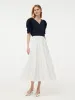 100% Cotton A-Line Elastic Waist Women Skirt sold by Goelia