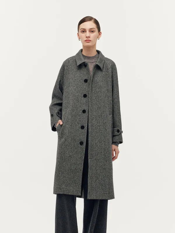 Washable Wool Blend Back Slit Unisex Overcoat sold by Goelia