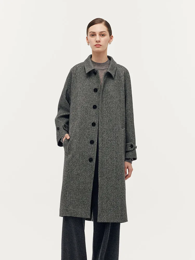 Washable Wool Blend Back Slit Unisex Overcoat sold by Goelia