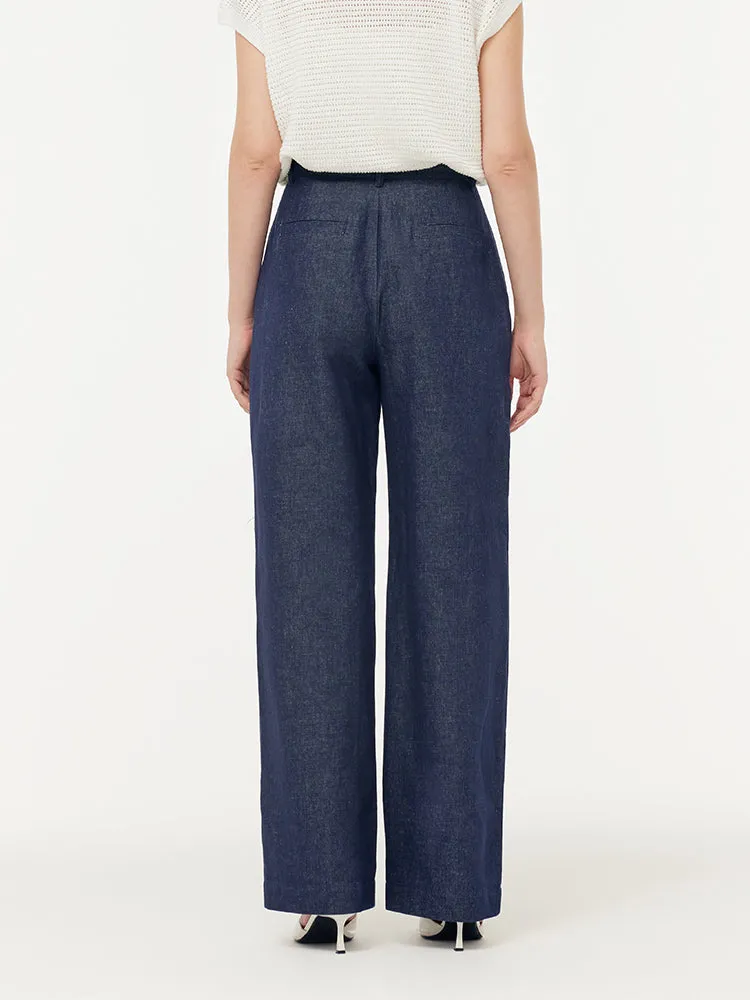 Denim Adjustable Waist Women Straight-Leg Jeans sold by Goelia product image thumbnail 3