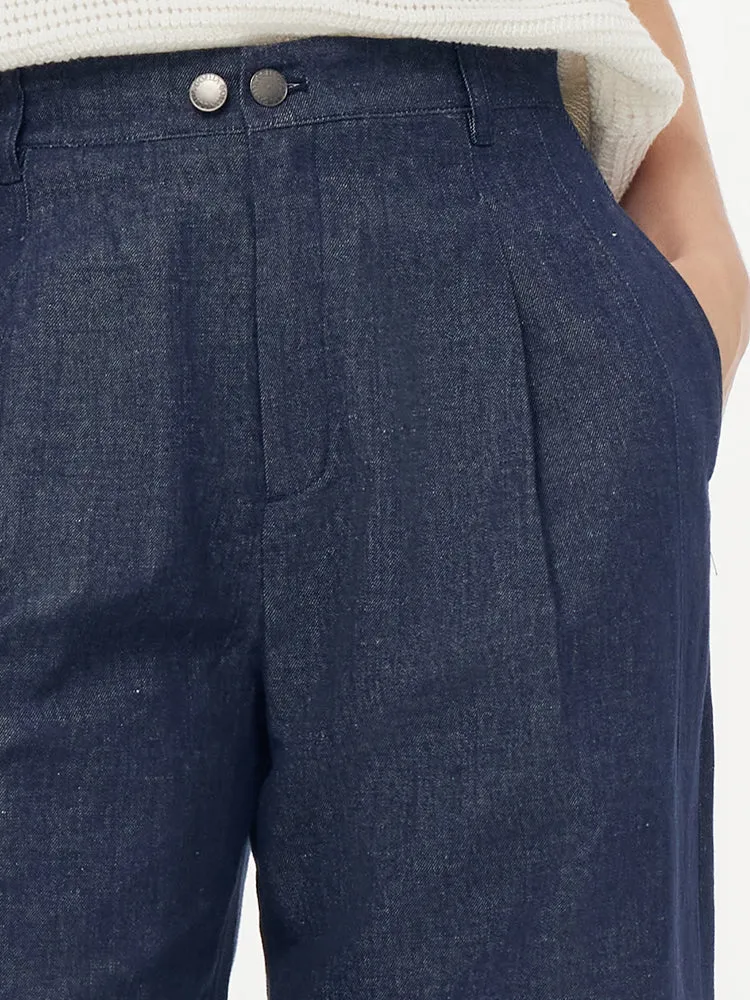 Denim Adjustable Waist Women Straight-Leg Jeans sold by Goelia product image thumbnail 5