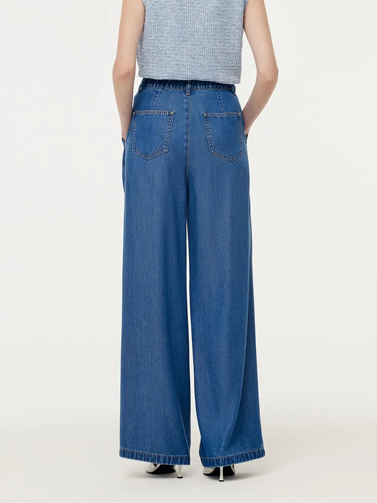 100% Tencel Denim Elastic Waist Women Jeans sold by Goelia product image thumbnail 3