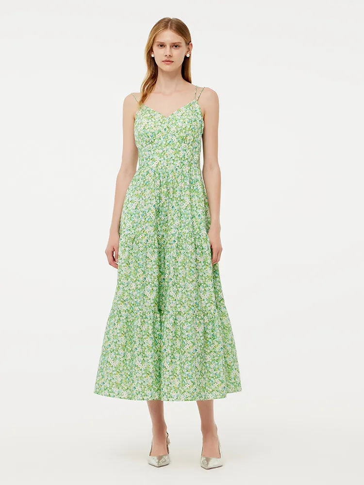 Cotton Floral Print Women Slip Maxi Dress With Detachable Chest Pads sold by Goelia product image thumbnail 2