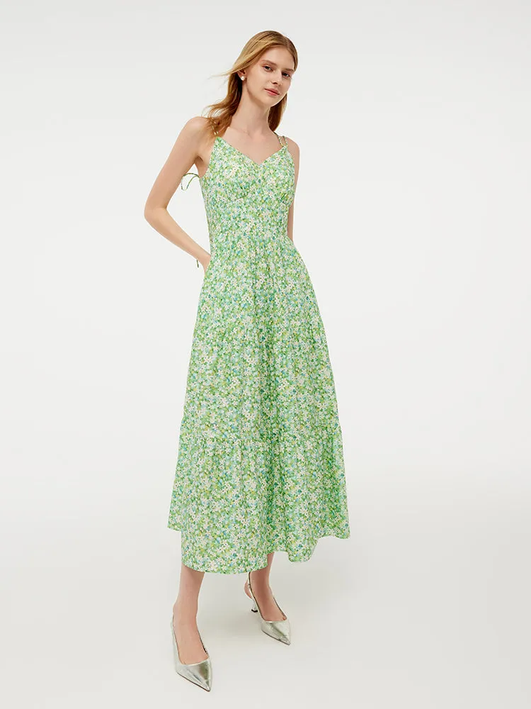 Cotton Floral Print Women Slip Maxi Dress With Detachable Chest Pads sold by Goelia product image thumbnail 5