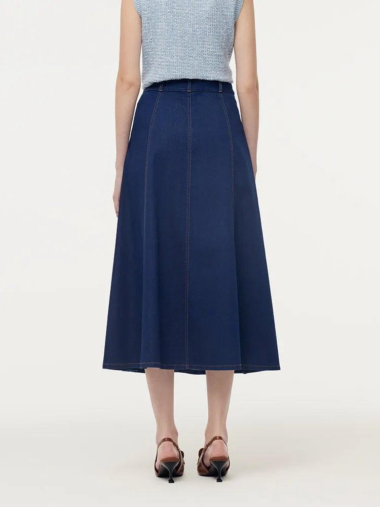 Denim A-Line Adjustable Waist Women Skirt sold by Goelia product image thumbnail 3