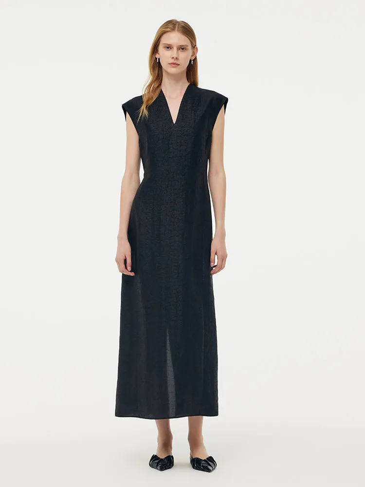 18MM Xiang Yun Silk V-Neck Cap Sleeve Women Maxi Dress sold by Goelia product image thumbnail 2