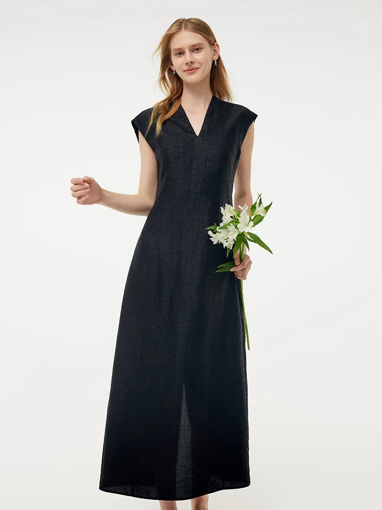 18MM Xiang Yun Silk V-Neck Cap Sleeve Women Maxi Dress sold by Goelia