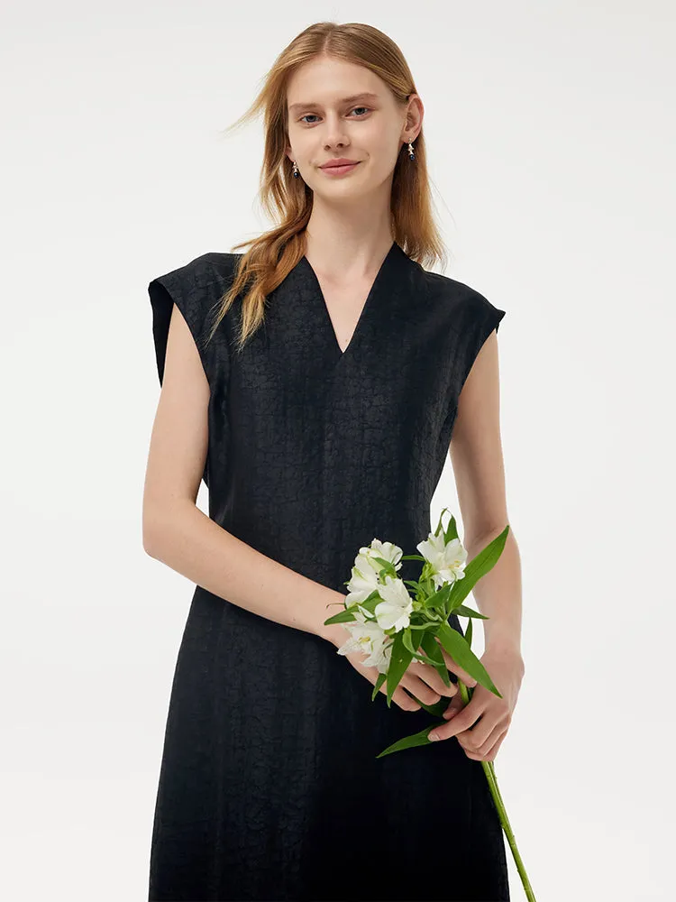 18MM Xiang Yun Silk V-Neck Cap Sleeve Women Maxi Dress sold by Goelia product image thumbnail 5