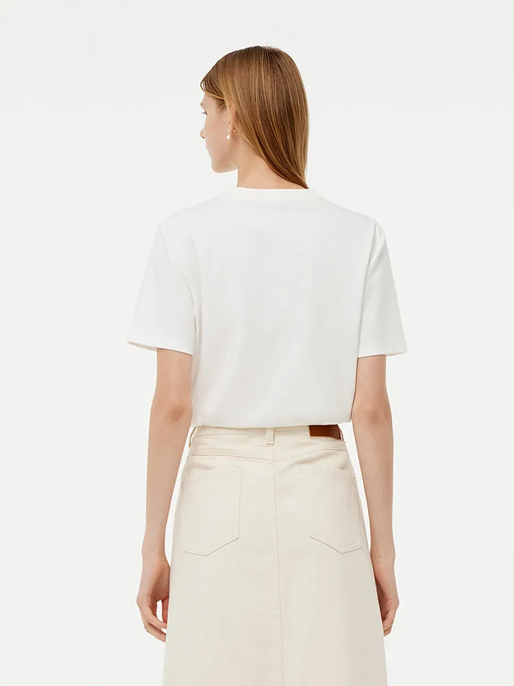 100% Cotton Embroidered Women T-Shirt sold by Goelia product image thumbnail 4