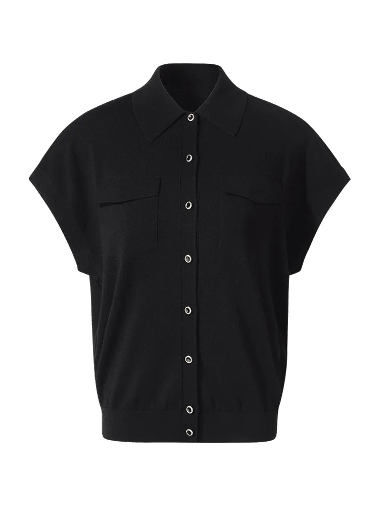 Tencel Lapel Women Button Knit Cardigan sold by Goelia product image thumbnail 5