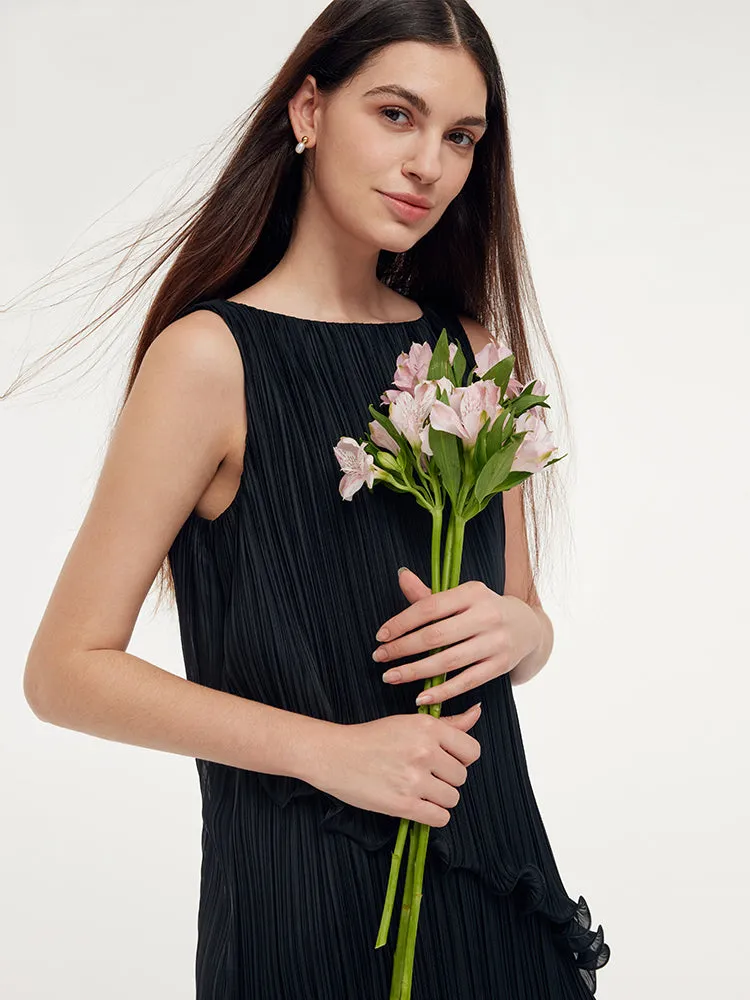 Tiered Ruffle Hem Women Pleated Mini Dress sold by Goelia product image thumbnail 4