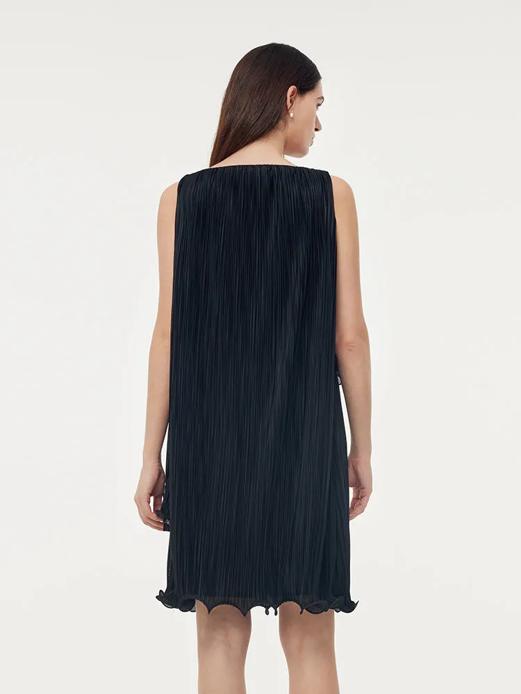 Tiered Ruffle Hem Women Pleated Mini Dress sold by Goelia product image thumbnail 3